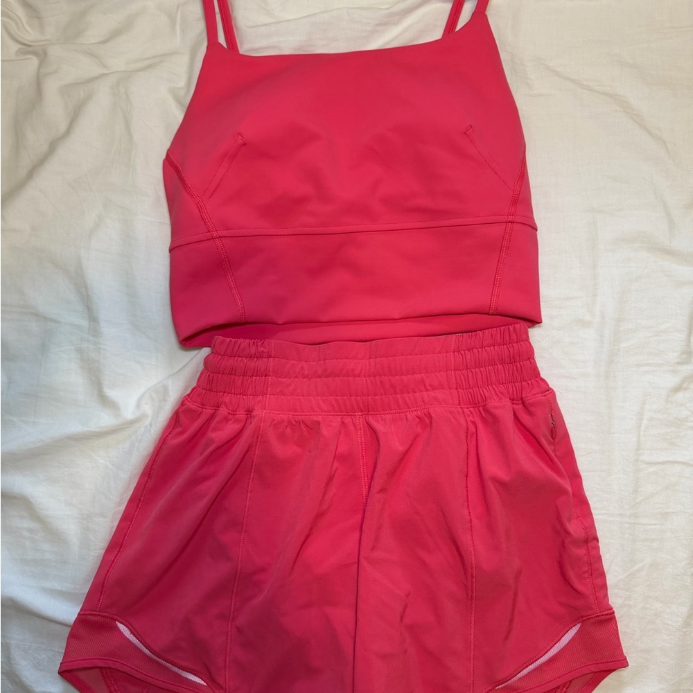 Lululemon hot pink workout set